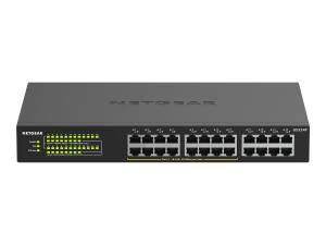 NETGEAR GS324P - Commutateur - non géré - 16 x 10/100/1000 (PoE+) + 8 x 10/100/1000 - de bureau, Montable sur rack - PoE+ (190 W) - GS324P-100EUS - Concentrateurs et commutateurs gigabit