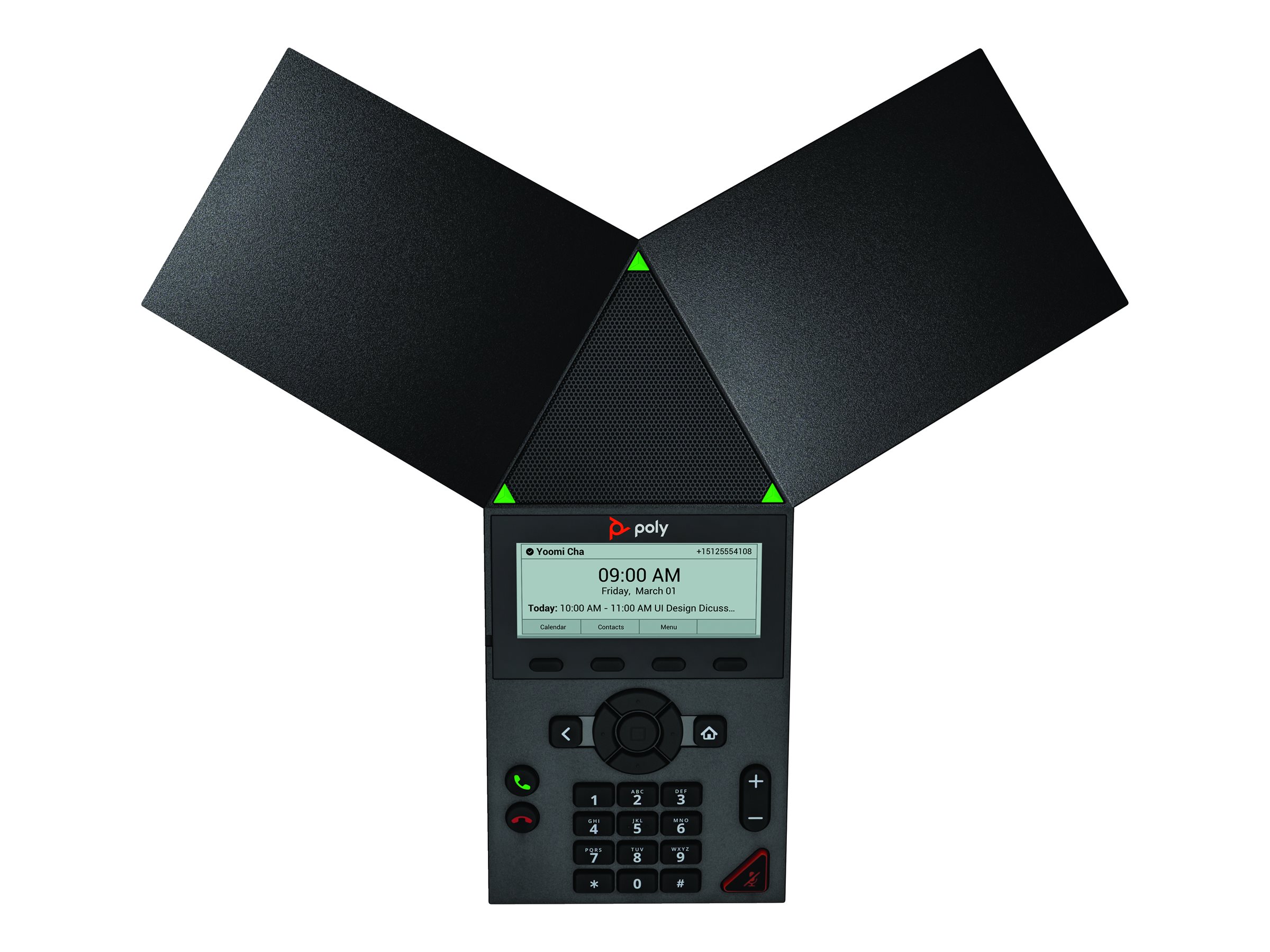 Poly Trio 8300 - Téléphone VoIP de conférence - avec Interface Bluetooth avec ID d'appelant/appel en instance - IEEE 802.11a/b/g/n (Wi-Fi) / Bluetooth 5.0 - (conférence) à trois capacité d'appel - SIP, SRTP, SDP - 3 lignes - noir - 849A0AA#AC3 - Téléphones sans fil