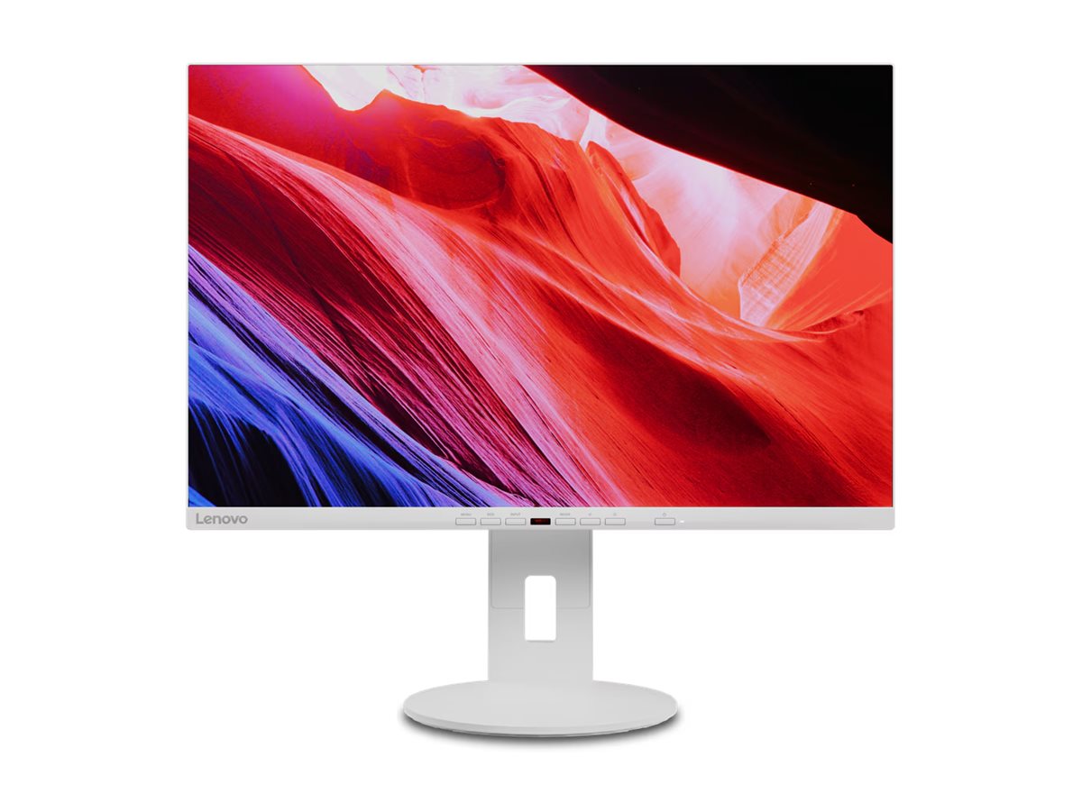 Lenovo C24d-20 - Écran LED - 24" - 1920 x 1200 WUXGA @ 60 Hz - IPS - 300 cd/m² - 1000:1 - 5 ms - HDMI, DVI, DisplayPort, VGA - haut-parleurs - blanc grisé - 63FENAT2EU - Écrans d'ordinateur