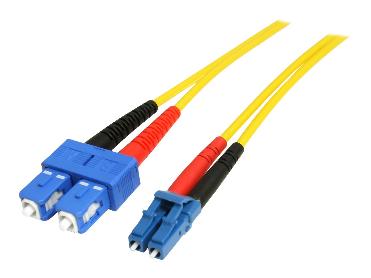 StarTech.com 7m Fiber Optic Cable - Single-Mode Duplex 9/125 - LSZH - LC/SC - OS1 - LC to SC Fiber Patch Cable (SMFIBLCSC7) - Cordon de raccordement - mode unique SC (M) pour mode unique LC (M) - 7 m - fibre optique - duplex - 9 / 125 micromètres - OS1 - moulé - jaune - SMFIBLCSC7 - Câblesenfibres