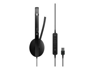EPOS ADAPT 130T USB II - ADAPT 100 Series - micro-casque - sur-oreille - filaire - USB-A - noir - Certifié pour Microsoft Teams, Optimisé pour la CU - 1000899 - Écouteurs