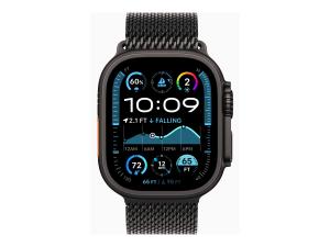 Apple Watch Ultra 2 - 49 mm - titane noir - montre intelligente avec boucle milanaise - taille du bracelet : S - 64 Go - LTE, Wi-Fi 4, UWB, Bluetooth - 4G - 61.8 g - MX4W3NF/A - Montres intelligentes