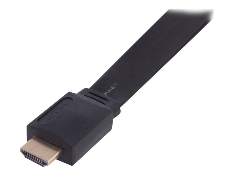 Uniformatic - Câble HDMI - HDMI mâle pour HDMI mâle - 30 m - noir - plat, support 4K - 12420 - Accessoires pour systèmes audio domestiques