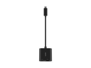 Belkin - Adaptateur réseau - USB-C - Gigabit Ethernet x 1 + USB-C (uniquement alimentation) x 1 - INC019btBK - Adaptateurs réseau filaires