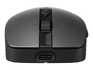 HP 715 - Souris - multi-appareils, rechargeable - 7 boutons - sans fil, filaire - Bluetooth 3.0, 2.4 GHz - récepteur sans fil USB - noir - 6E6F0AA#ABB - Souris