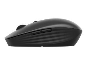 HP 710 - Souris - rechargeable - 7 boutons - sans fil - Bluetooth 5.3, 2.4 GHz - récepteur sans fil USB - noir - 6E6F2AA - Souris