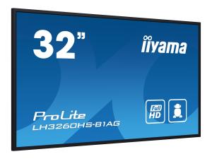 iiyama ProLite LH3260HS-B1AG - Classe de diagonale 32" (31.5" visualisable) écran LCD rétro-éclairé par LED - signalisation numérique - avec lecteur multimédia SoC intégré - 1080p 1920 x 1080 - éclairage périphérique - noir, finition matte - LH3260HS-B1AG - Écrans de signalisation numérique