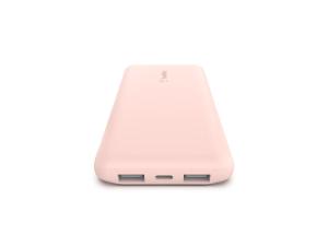 Belkin BOOST CHARGE - Banque d'alimentation - 10000 mAh - 18 Watt - 3 connecteurs de sortie (24 pin USB-C, 2 x USB) - rose gold - BPB011BTRG - Batteries et adaptateurs d'alimentation pour téléphone cellulaire