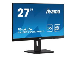 iiyama ProLite XUB2792UHSU-B5 - Écran LED - 27" - 3840 x 2160 4K @ 60 Hz - IPS - 350 cd/m² - 1000:1 - 4 ms - HDMI, DisplayPort - haut-parleurs - noir, mat - XUB2792UHSU-B5 - Écrans d'ordinateur