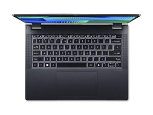 Acer TravelMate P4 Spin 14 TMP414RN-54-TCO - Conception inclinable - Intel Core Ultra 7 - 155U / jusqu'à 4.8 GHz - Win 11 Pro - Intel Graphics - 16 Go RAM - 1.024 To SSD - 14" IPS écran tactile 1920 x 1200 - Gigabit Ethernet - Wi-Fi 6E, Bluetooth - bleu ardoise - clavier : Français - NX.B7WEF.002 - Ordinateurs portables