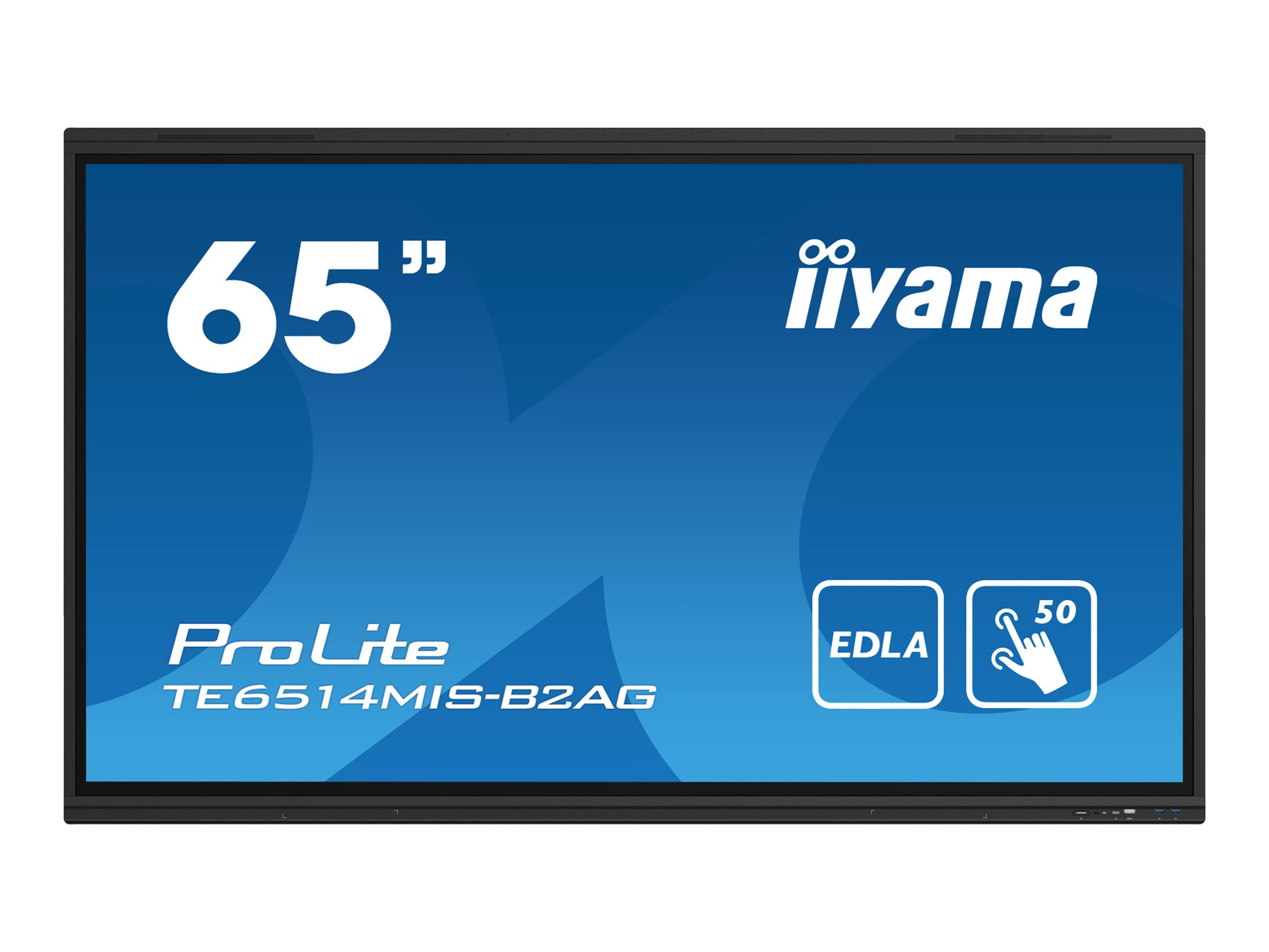 iiyama ProLite TE6514MIS-B2AG - Classe de diagonale 65" écran LCD rétro-éclairé par LED - signalétique numérique interactive - avec écran tactile (multi-touch) / ensemble de 8 microphones / possibilité de PC encastré en option - 4K UHD (2160p) 3840 x 2160 - noir mat - TE6514MIS-B2AG - Écrans de signalisation numérique