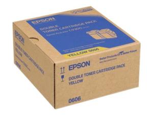 Epson Double Pack - Pack de 2 - jaune - original - cartouche de toner - pour Epson AL-C9500DN; AcuLaser C9300D2TN, C9300D3TNC, C9300DN, C9300DTN, C9300N, C9300TN - C13S050606 - Cartouches de toner Epson
