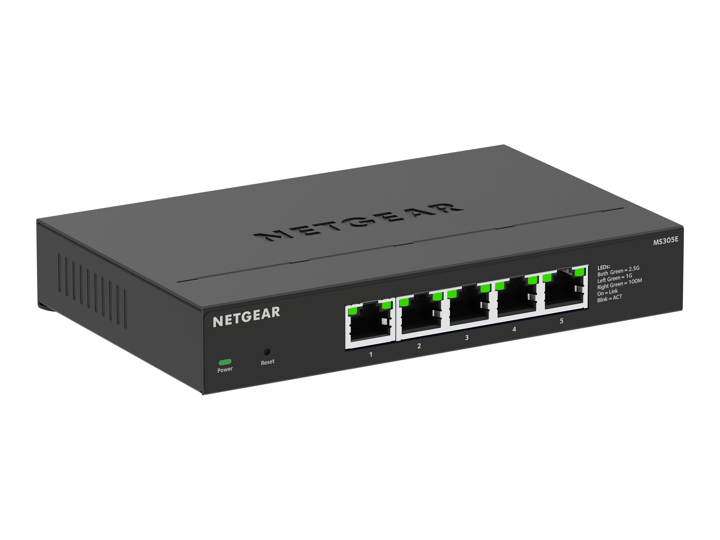 NETGEAR 300 Series Plus - Commutateur - multi-gigabit - Géré - 5 x 100/1000/2.5G - de bureau, fixation murale - MS305E-100EUS - Concentrateurs et commutateurs gigabit