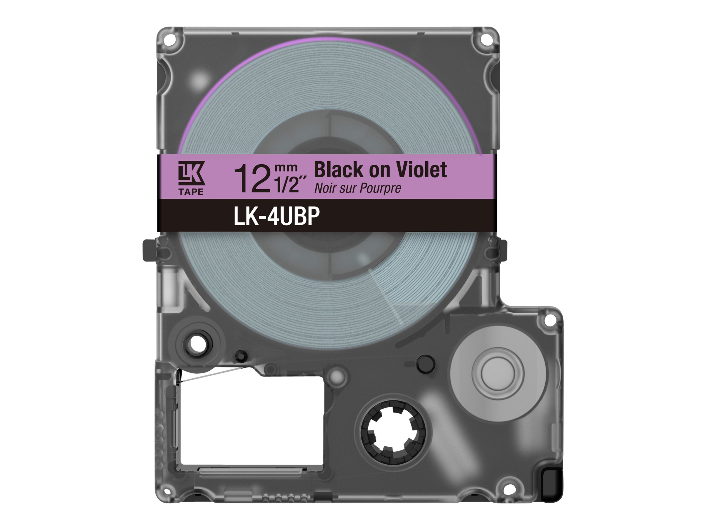 Epson LabelWorks LK-4UBP - Noir sur violet - Rouleau (1,2 cm x 8 m) 1 cassette(s) boîte de suspension - cartouche de bande - pour LabelWorks LW-C410, LW-C610 - C53S672101 - Rouleaux de papier