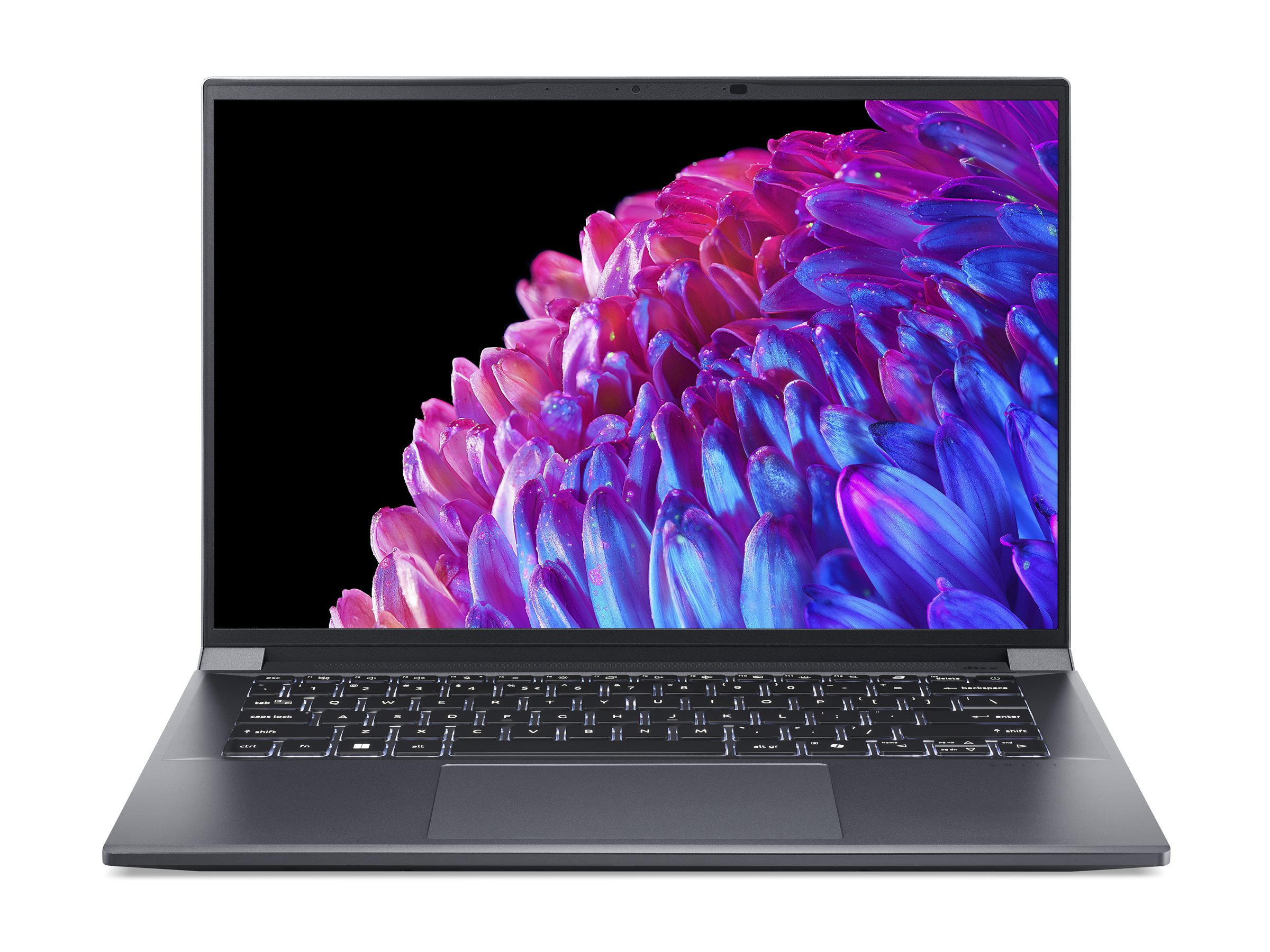 Acer Swift X 14 SFX14-72G - Intel Core Ultra 7 - 155H / jusqu'à 4.8 GHz - Win 11 Pro - GF RTX 4050 - 32 Go RAM - 1.024 To SSD NVMe - 14.5" OLED 2880 x 1800 (WQXGA+) @ 120 Hz - Wi-Fi 6E, Bluetooth - gris acier - clavier : Français - NX.KR7EF.002 - Ordinateurs portables