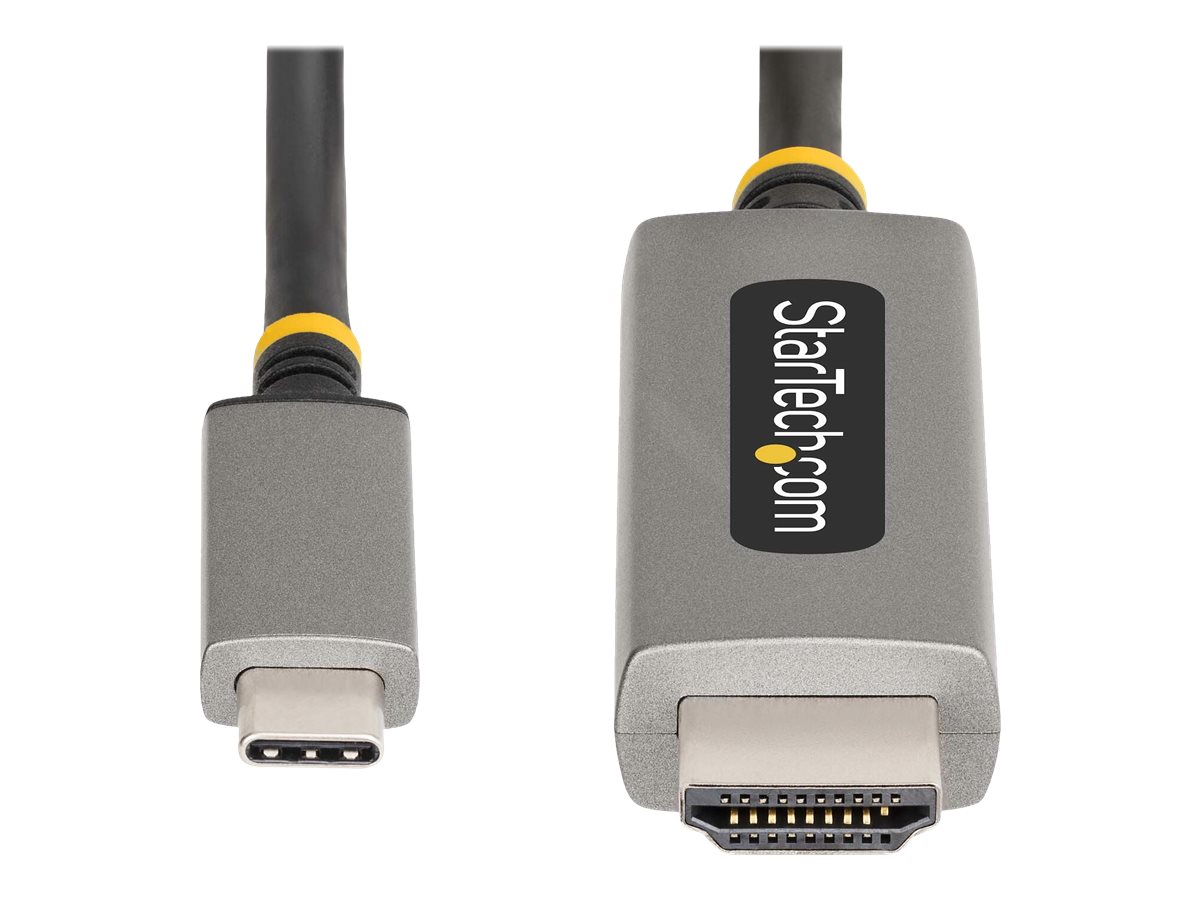 StarTech.com 3ft (1m) USB-C to HDMI Adapter Cable, 8K 60Hz, 4K 144Hz, HDR10, USB Type-C to HDMI 2.1 Video Converter Cable, USB-C DP Alt Mode/USB4/Thunderbolt 3/4 Compatible - USB-C Laptop to HDMI Monitor (134B-USBC-HDMI211M) - Câble adaptateur - 24 pin USB-C mâle pour HDMI mâle - 1 m - gris sidéral - support pour 8K60Hz, support pour 4K144Hz - 134B-USBC-HDMI211M - Accessoires pour téléviseurs