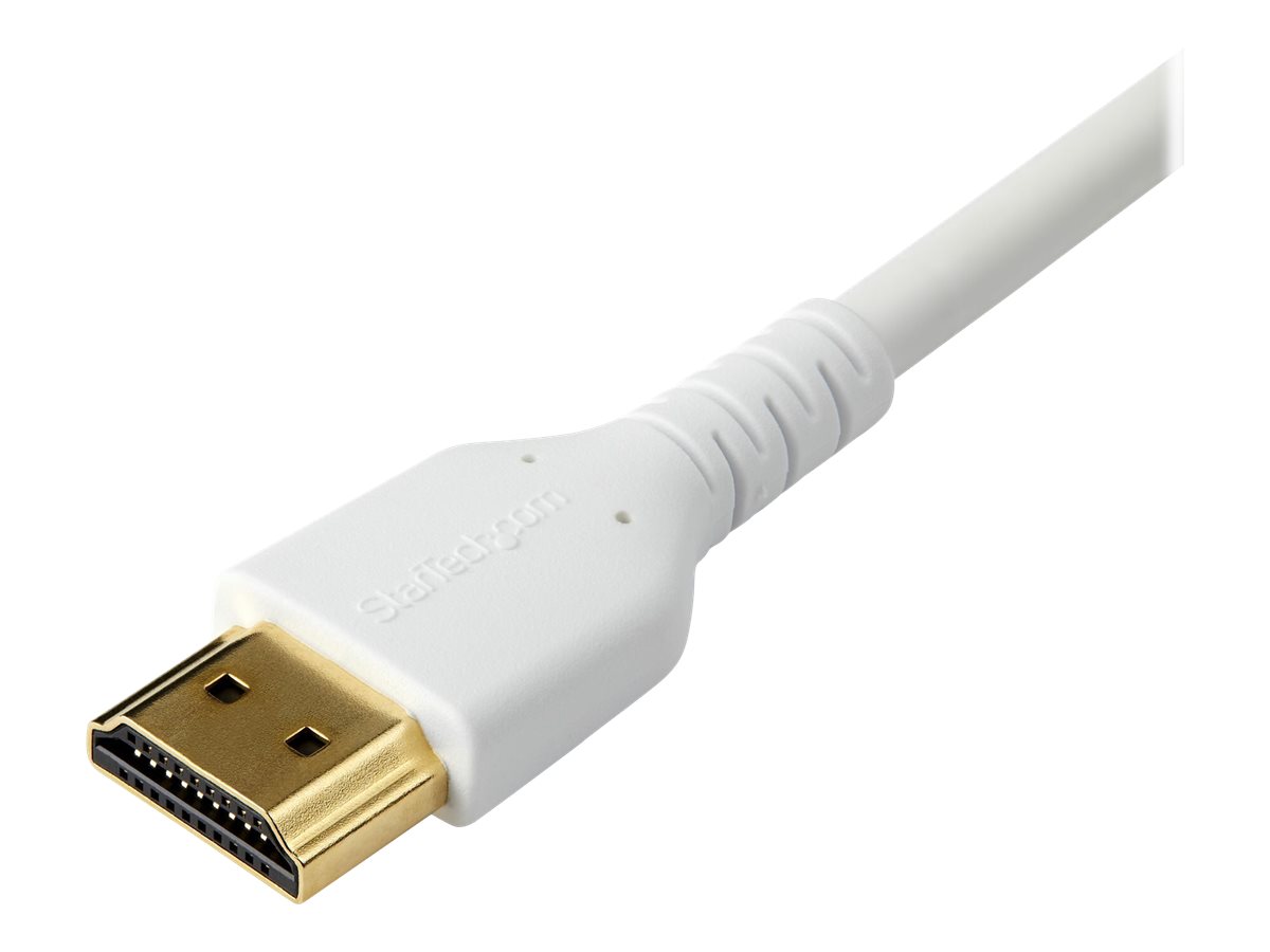 StarTech.com Câble HDMI de haute vitesse avec Ethernet - 1 m - 4K 60 Hz - Premium - Renforcé et durable - Blanc - Premium High speed - câble HDMI avec Ethernet - HDMI mâle pour HDMI mâle - 1 m - blanc - pour P/N: TB3DKM2HDL - RHDMM1MPW - Accessoires pour systèmes audio domestiques