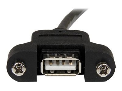 StarTech.com Câble USB 2.0 à montage sur panneau de 60cm - Rallonge USB monté sur goulotte - Cordon USB A vers A - F/M - Noir - Rallonge de câble USB - USB (F) pour USB (M) - 60 cm - moulé, vis moletées - noir - pour P/N: UUSBOTG - USBPNLAFAM2 - Câbles USB