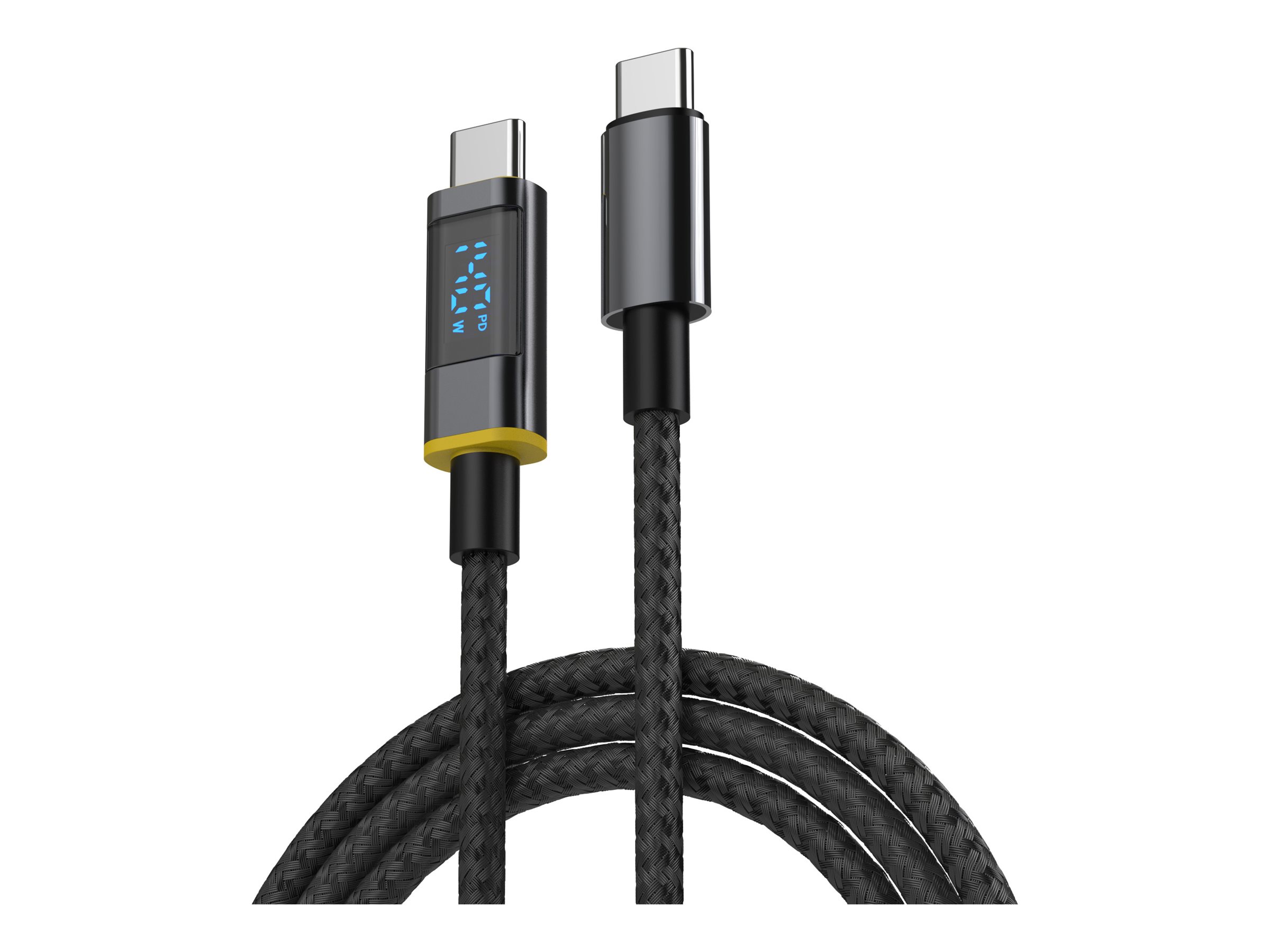 DLH - Câble USB - 24 pin USB-C (M) pour 24 pin USB-C (M) - 5 A - 1 m - jusqu'à 480 Mbps, USB Power Delivery (140W) - noir - DY-TU5085B - Câbles USB