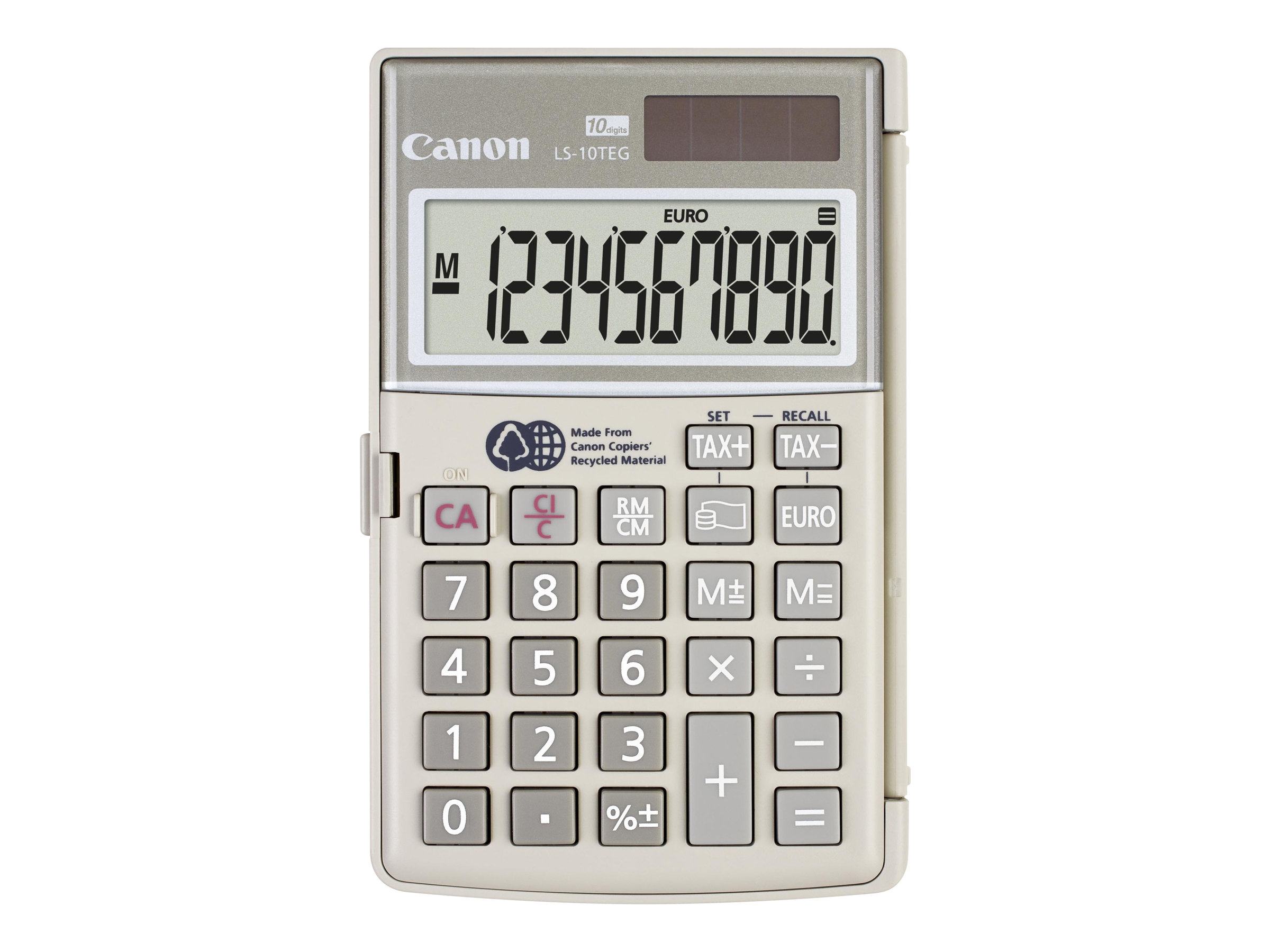Canon LS-10TEG - Calculatrice de poche - 10 chiffres - panneau solaire, pile - gris artistique - 4422B002 - Calculatrices