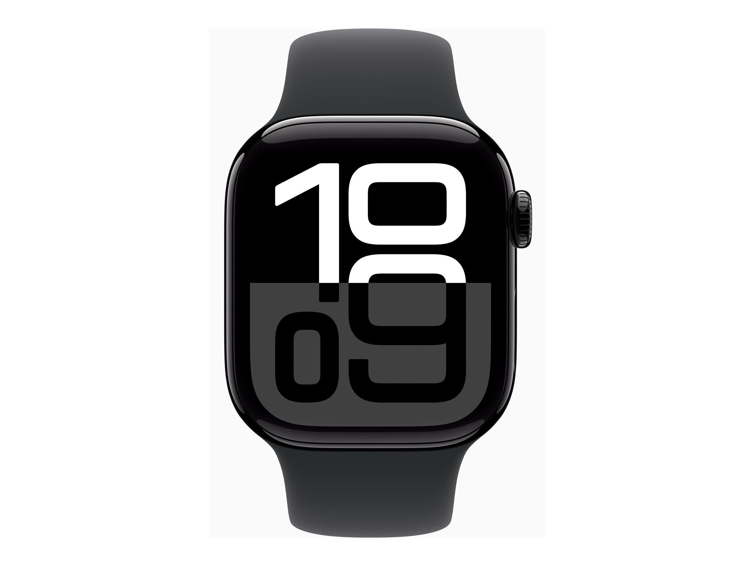 Apple Watch Series 10 (GPS) - 42 mm - aluminium noir jais - montre intelligente avec bande sport - fluoroélastomère - noir - taille du bracelet : S/M - 64 Go - Wi-Fi 4, UWB, Bluetooth - 30 g - MWWE3QF/A - Montres intelligentes