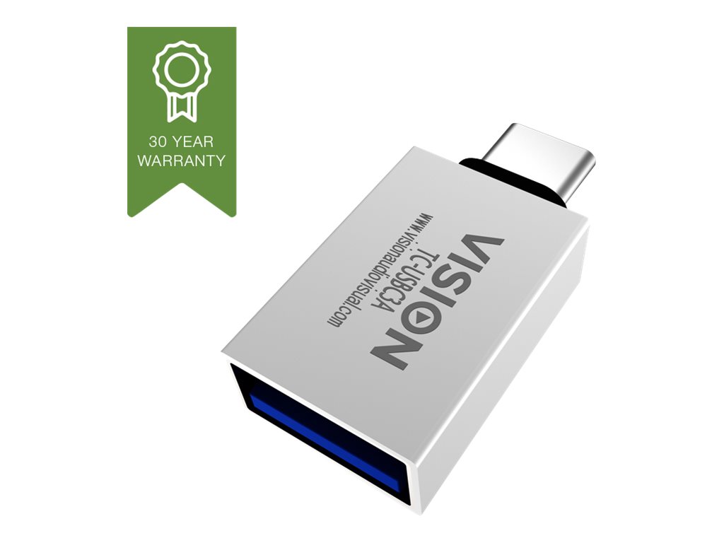 Vision - Adaptateur USB - 24 pin USB-C (M) pour USB type A (F) - USB 3.1 Gen 2 - blanc - TC-USBC3A - Câbles USB