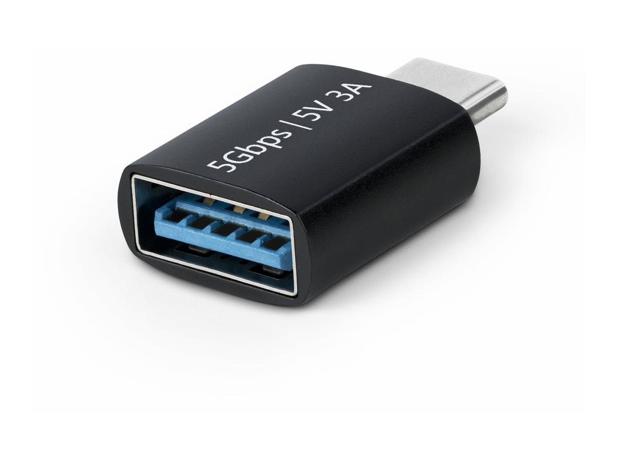 StarTech.com USB-C to USB-A Adapter, USB 5Gbps, Compact USB-C Male to USB-A Female Adapter, Durable Metal Housing, M/F - Adaptateur USB - 24 pin USB-C (M) pour USB (F) - USB 3.2 Gen 1 - 5 V - 3 A - passif, up to 5 Gbps data transfer rate - noir - USB31CAADGCP - Câbles USB