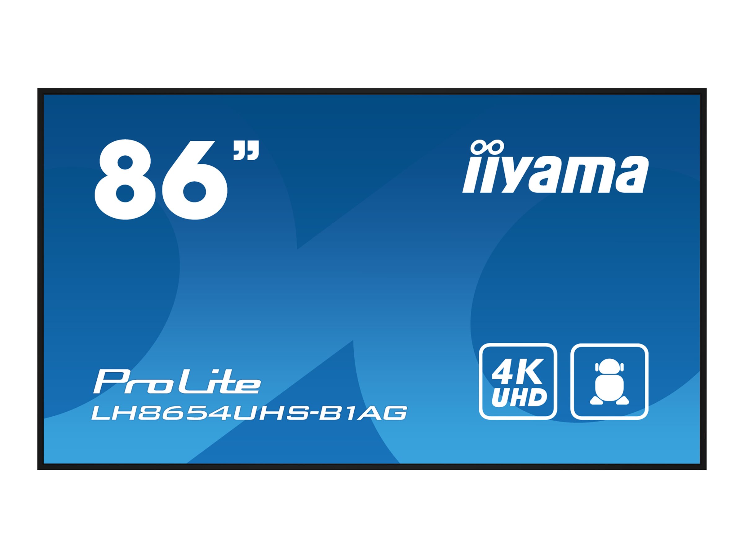 Iiyama LH8654UHS-B1AG - Classe de diagonale 86" LH54 Series écran LCD rétro-éclairé par LED - signalétique numérique interactive - avec lecteur multimédia SoC intégré - 4K UHD (2160p) 3840 x 2160 - LH8654UHS-B1AG - Écrans de signalisation numérique