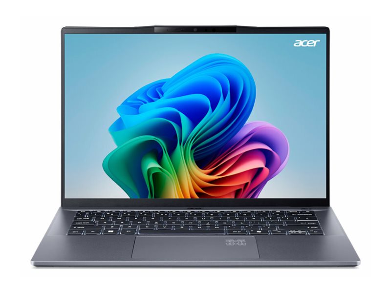 Acer Swift Go 14 AI SFG14-01 - Conception de charnière à 180 degrés - Snapdragon X Plus - X1P-42-100 / jusqu'à 3.4 GHz - Win 11 Home - Qualcomm Adreno - 16 Go RAM - 512 Go SSD NVMe - 14.5" 1920 x 1200 @ 120 Hz - Wi-Fi 7, Bluetooth - gris acier - clavier : Français - NX.KYXEF.005 - Ordinateurs portables