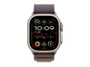 Apple Watch Ultra 2 - 49 mm - titane - montre intelligente avec Boucle Alpine - textile - indigo - taille du bracelet : M - 64 Go - Wi-Fi, LTE, UWB, Bluetooth - 4G - 61.4 g - MRET3NF/A - Montres intelligentes
