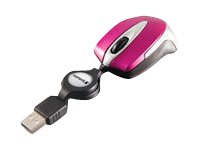 Verbatim Go Mini Optical Travel Mouse - Souris - droitiers et gauchers - optique - 3 boutons - filaire - USB - rose chaud - 49021 - Souris