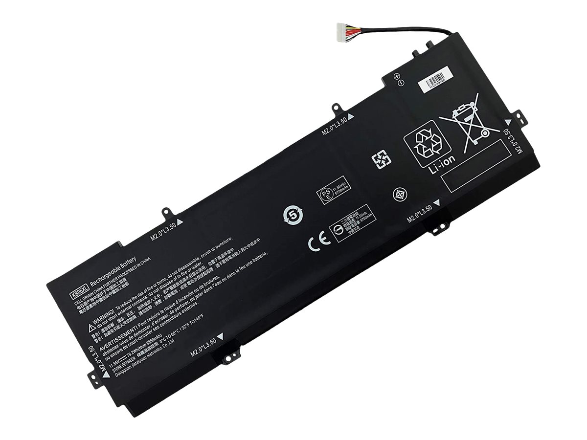 DLH - Batterie de portable (équivalent à : HP 902401-2C1, HP HSTNN-DB8I, HP KB06XL, HP 901307-2C1, HP 902499-855, HP HSTNN-DB7R, HP KB06079XL, HP TPN-Q179) - lithium-polymère - 6860 mAh - 80 Wh - pour HP Spectre x360 Laptop - HERD4627-B078Y2 - Batteries spécifiques