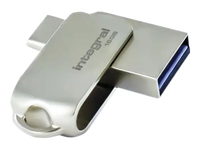 Integral 360-C Dual - Clé USB - 16 Go - USB 3.2 Gen 1 / USB-C - INFD16GB360CDL3.0 - Lecteurs flash