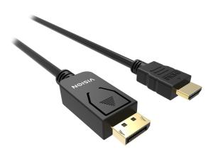 VISION Professional - Câble adaptateur - DisplayPort mâle pour HDMI mâle - 1 m - noir - support 4K - TC 1MDPHDMI/BL - Câbles HDMI