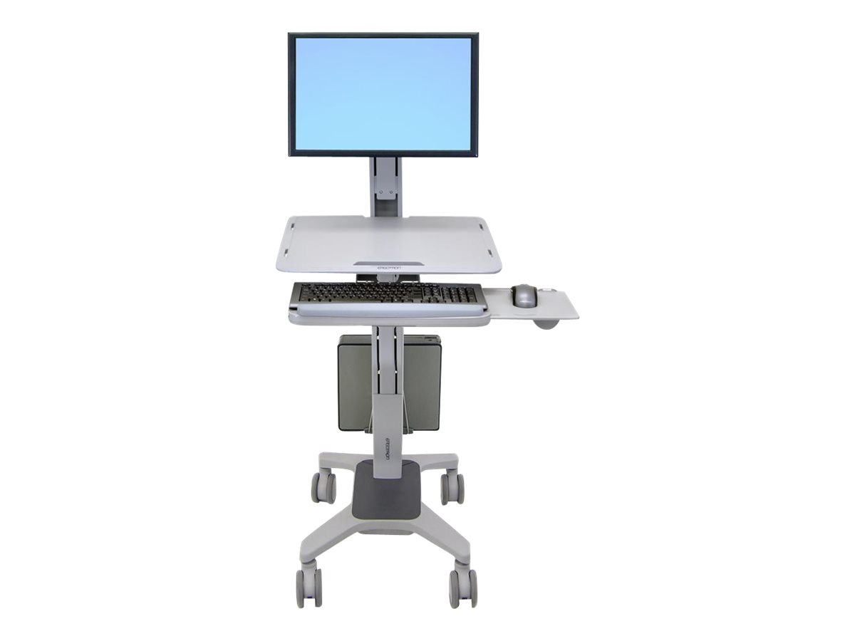 Ergotron WorkFit-C Poste de travail assis-debout LD simple - Chariot - pour écran LCD / équipement PC - gris - Taille d'écran : jusqu'à 30 pouces - 24-198-055 - Accessoires pour ordinateur portable et tablette