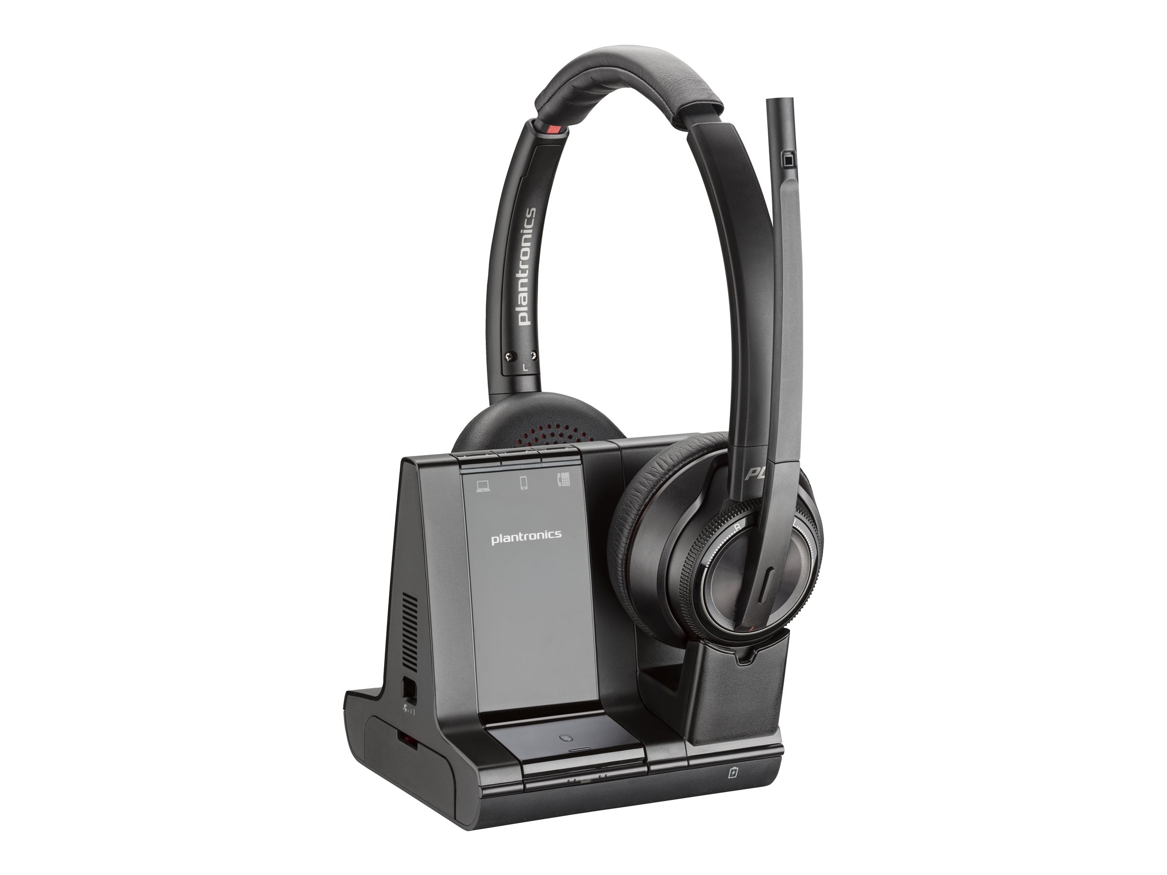 Poly Savi 8220 - Savi 8200 series - micro-casque - sur-oreille - DECT / Bluetooth - sans fil - USB-A via adaptateur Bluetooth - noir - Certifié pour Microsoft Teams, certifié UC - 8D3F5AA#ABB - Écouteurs