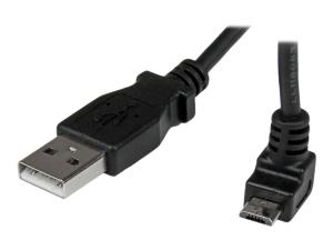 StarTech.com Câble Micro USB 1 m - A vers Micro B coudé 90° vers le haut - Câble USB Micro B Angle Coude vers le haut - Noir 1m - Câble USB - Micro-USB de type B (M) pour USB (M) - USB 2.0 - 1 m - connecteur à 90°, moulé - noir - USBAUB1MU - Câbles USB