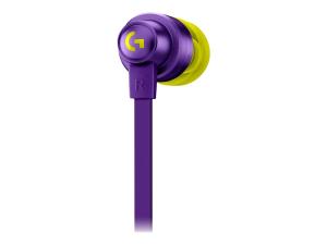 Logitech G G333 - Écouteurs avec micro - intra-auriculaire - filaire - jack 3,5mm - violet - pour Oculus Quest 2 (256 GB), Quest 2 (64 GB) - 981-000936 - Écouteurs