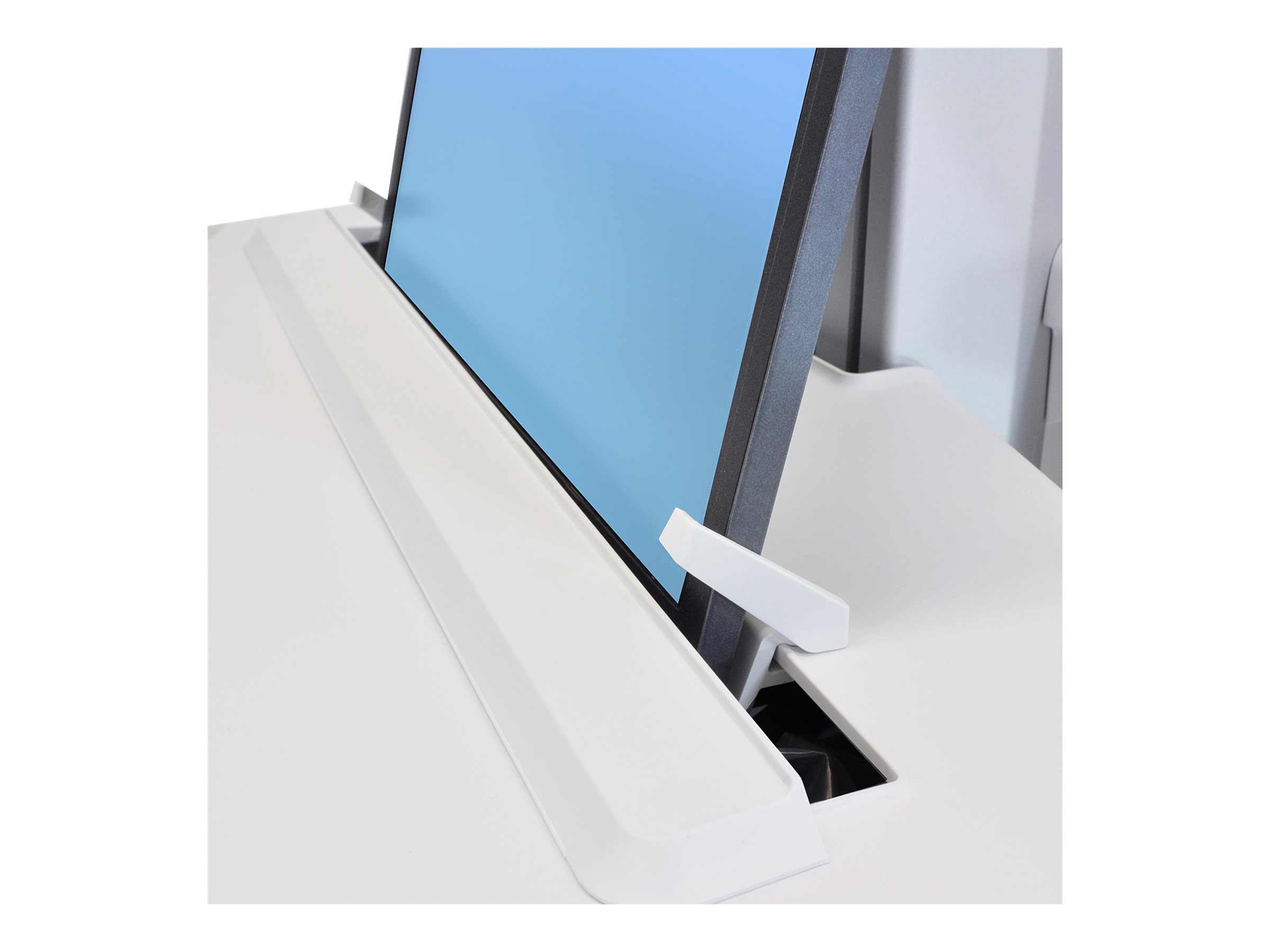 Ergotron - Chariot - architecture ouverte - pour ordinateur portable/équipement PC - médical - plastique, aluminium, acier zingué - gris, blanc, aluminium poli - Taille d'écran : largeur 17,3 pouces - SV43-1110-0 - Accessoires pour ordinateur portable et tablette