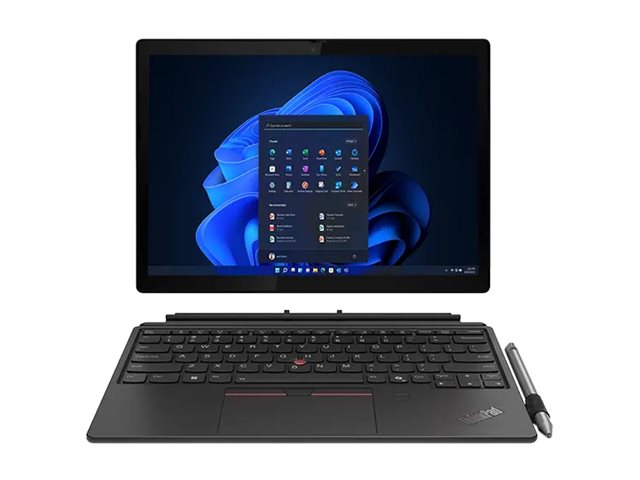 Lenovo ThinkPad X12 Detachable Gen 2 21LK - Tablette - avec clavier détachable - Intel Core Ultra 5 - 134U / jusqu'à 4.4 GHz - vPro Enterprise - Win 11 Pro - Intel Graphics - 16 Go RAM - 512 Go SSD TCG Opal Encryption 2, NVMe - 12.3" IPS écran tactile 1920 x 1280 (Full HD Plus) - Wi-Fi 6E, Bluetooth - 4G - noir - clavier : Français - avec 1 an de support Premier Lenovo - 21LK001LFR - Ordinateurs portables