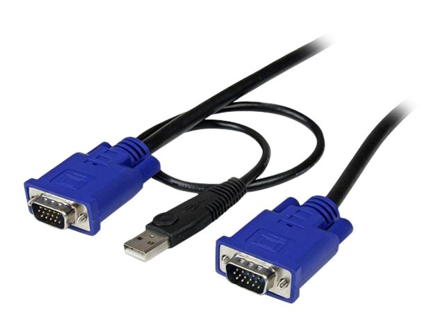 StarTech.com Câble pour Switch KVM VGA avec USB 2 en 1 - 1.80m - Câble clavier/vidéo/souris/USB - USB, HD-15 (VGA) (M) pour HD-15 (VGA) (M) - 1.83 m - noir - pour P/N: CAB831HDU, RACKCONS1908, SV1631DUSBUK, SV565DUTPU, SV565UTPUL, SV831DUSBUK - SVECONUS6 - Câbles KVM