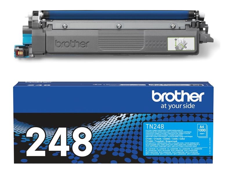 Brother TN-248C - Cyan - original - boîte - cartouche de toner - pour Brother DCP-L3520, DCP-L3560, HL-L3220, HL-L3240, HL-L8240, MFC-L3760, MFC-L8390 - TN248C - Cartouches de toner Brother