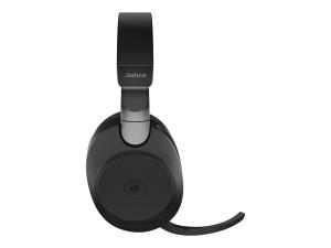 Jabra Evolve2 85 MS Stereo - Micro-casque - circum-aural - Bluetooth - sans fil, filaire - Suppresseur de bruit actif - jack 3,5mm - isolation acoustique - noir - Certifié pour Microsoft Teams - 28599-999-899 - Écouteurs