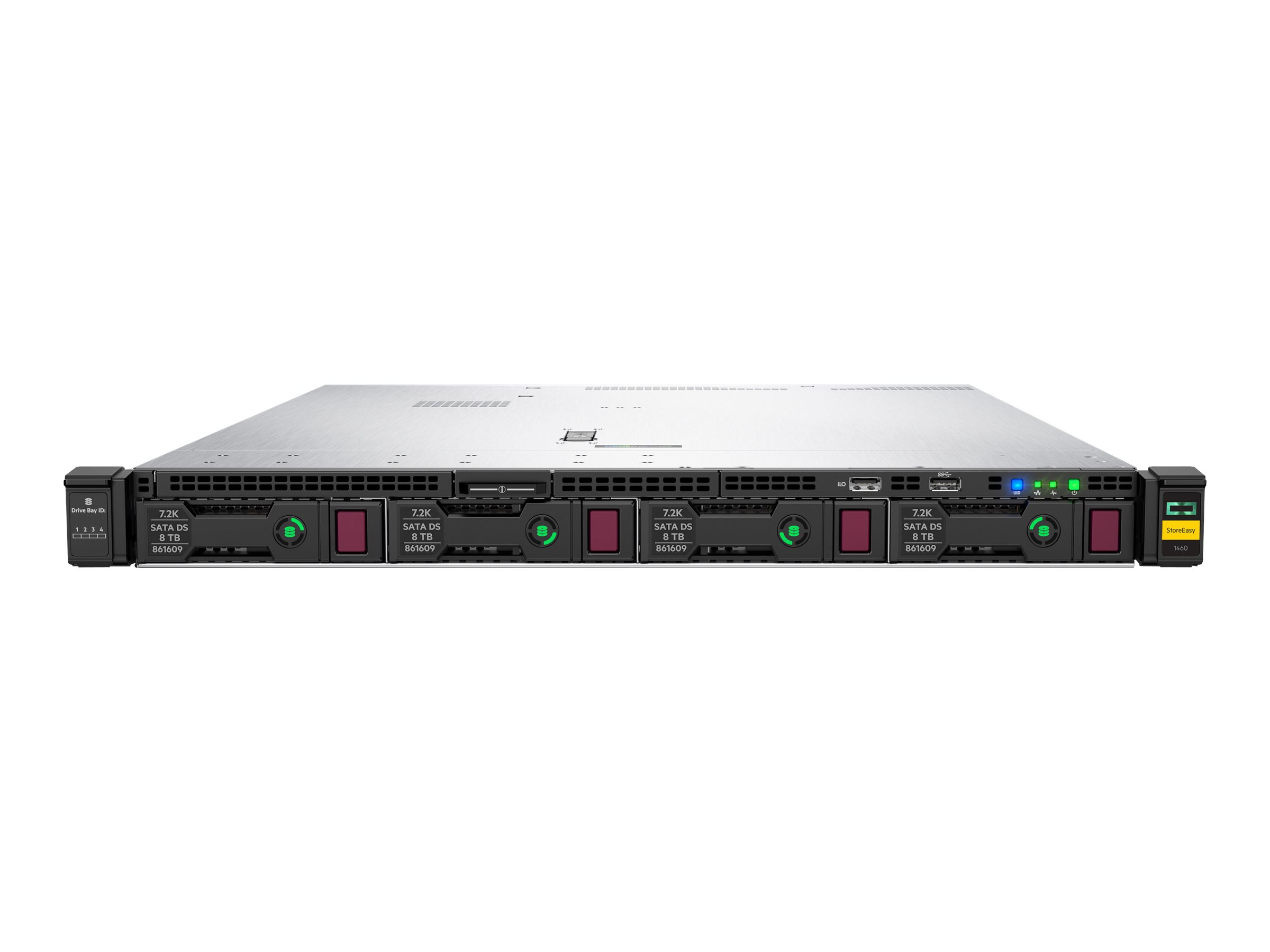 HPE StoreEasy 1460 - Serveur NAS - 4 Baies - 32 To - rack-montable - SATA 6Gb/s / SAS 12Gb/s - HDD 8 To x 4 - RAID RAID 0, 5, 0+1 - RAM 16 Go - Gigabit Ethernet - iSCSI support - 1U - R7G18B - NAS