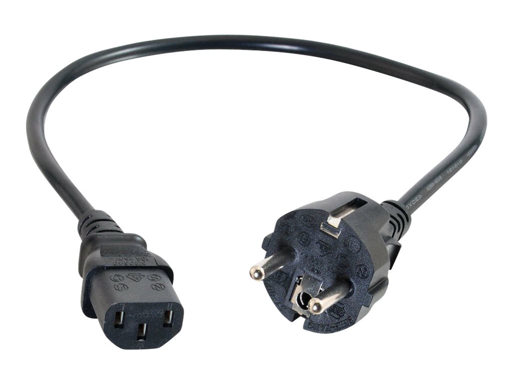 C2G Universal Power Cord - Câble d'alimentation - power CEE 7/7 (M) pour power IEC 60320 C13 - 10 m - moulé - noir - 88547 - Câbles d'alimentation