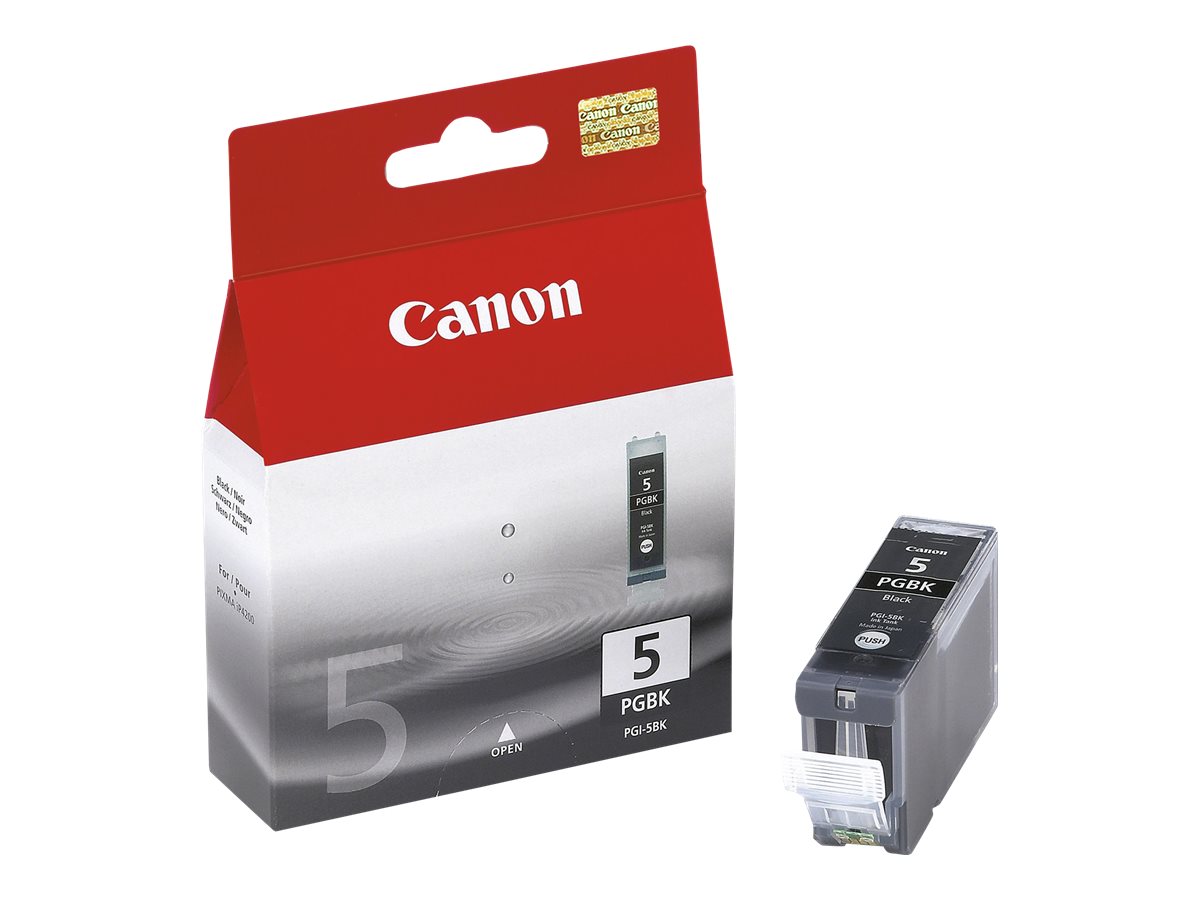 Canon PGI-5BK - 26 ml - noir pigmenté - original - réservoir d'encre - pour PIXMA iP3500, iP4500, iP5300, MP510, MP520, MP600, MP610, MP810, MP960, MP970, MX700 - 0628B001 - Réservoirs d'encre