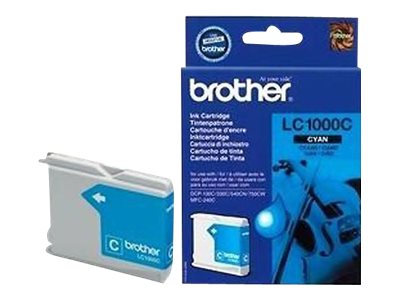 Brother LC1000C - Cyan - original - cartouche d'encre - pour Brother DCP-350, 353, 357, 560, 750, 770, MFC-3360, 465, 5460, 5860, 660, 680, 845, 885 - LC1000C - Cartouches d'encre Brother