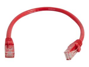 C2G Cat6 Booted Unshielded (UTP) Network Patch Cable - Cordon de raccordement - RJ-45 (M) pour RJ-45 (M) - 2 m - UTP - CAT 6 - moulé, sans crochet, bloqué - rouge - 83448 - Câbles à paire torsadée