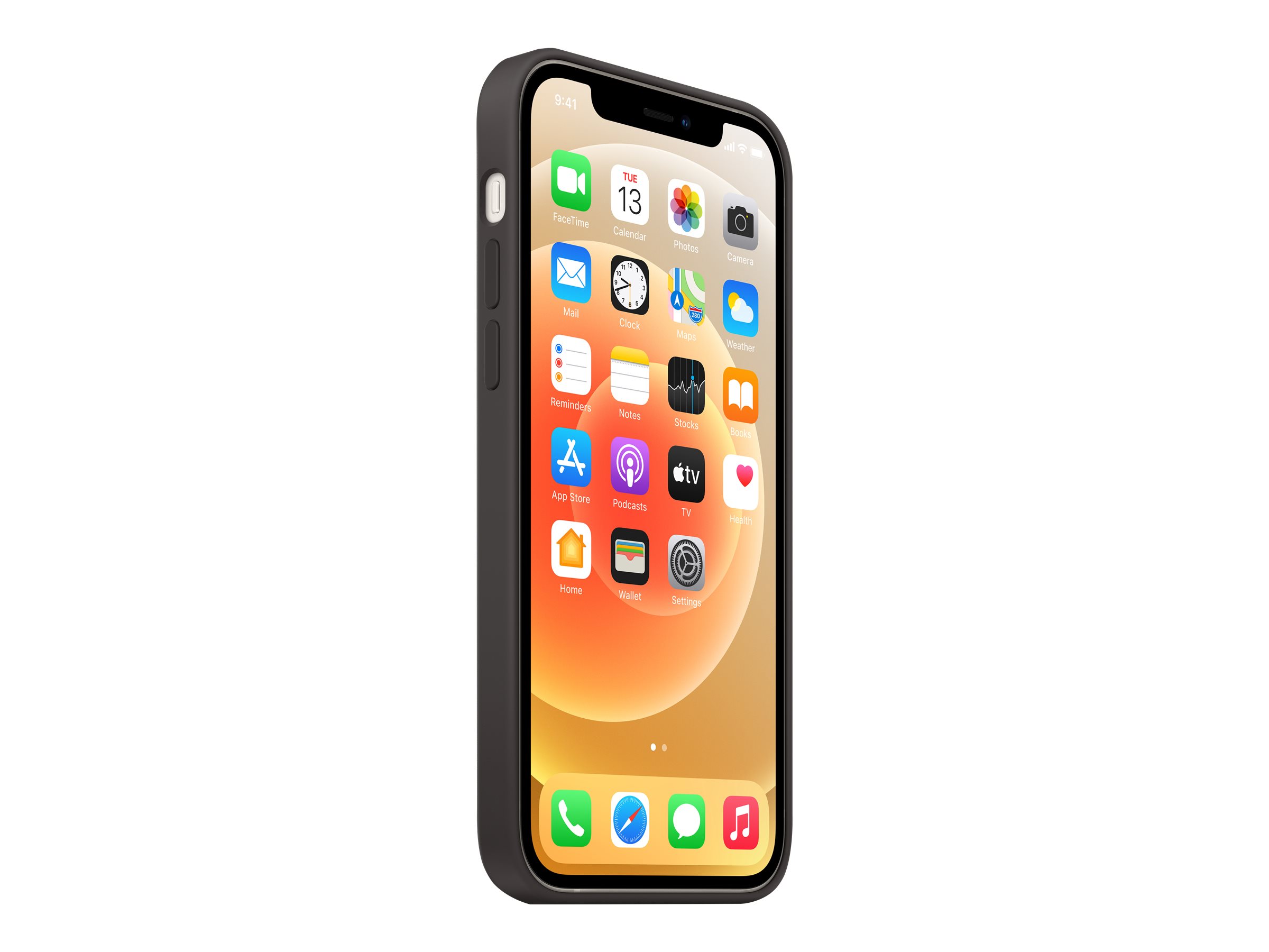 Apple - Coque de protection pour téléphone portable - avec MagSafe - silicone - noir - pour iPhone 12, 12 Pro - MHL73ZM/A - Coques et étuis pour téléphone portable