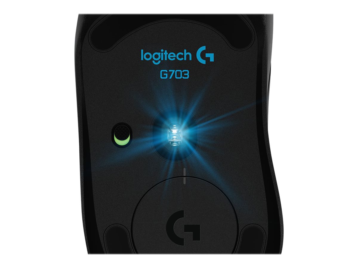 Souris de jeu sans fil Logitech G703 LIGHTSPEED with HERO 16K Sensor - Souris - optique - 6 boutons - sans fil, filaire - USB, 2.4 GHz - récepteur USB Logitech LIGHTSPEED - 910-005641 - Souris